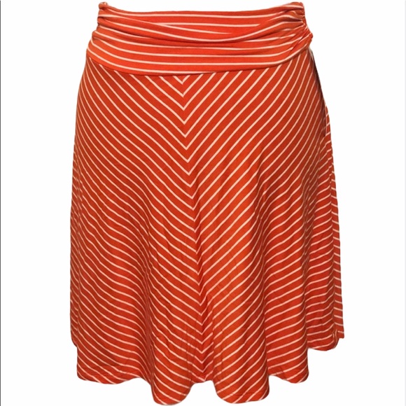 💕Orange 🍊 White Striped Skirt - Picture 1 of 8